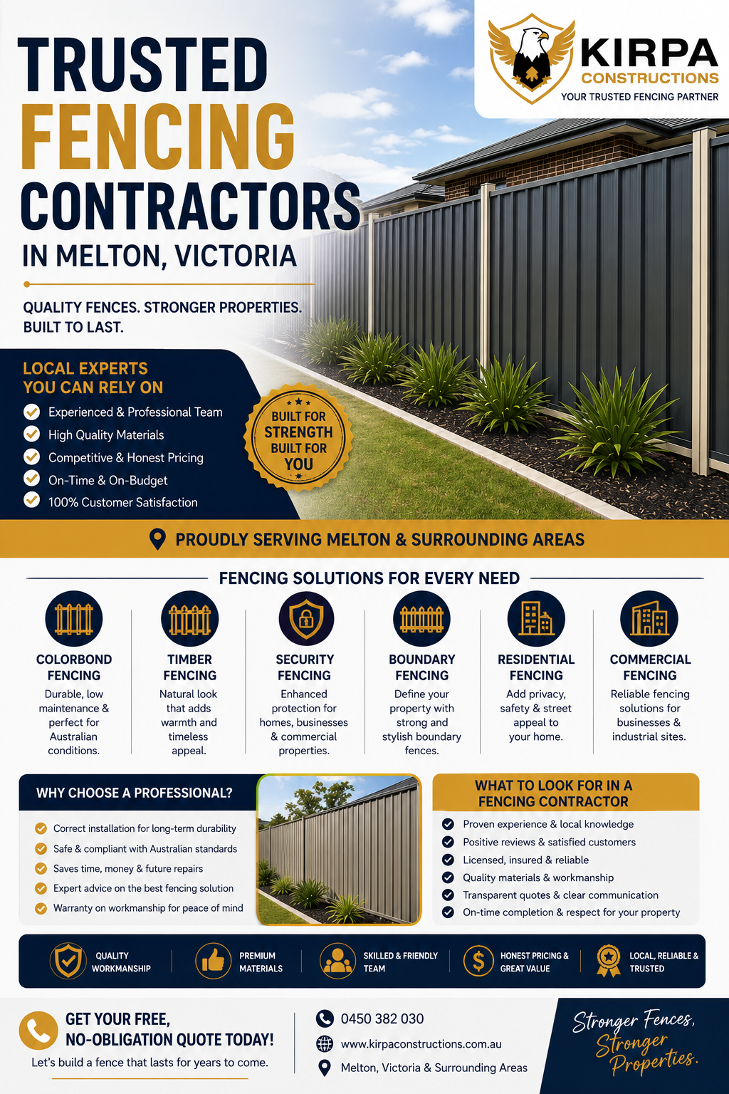 Trusted Fencing Contractors in Melton, Victoria