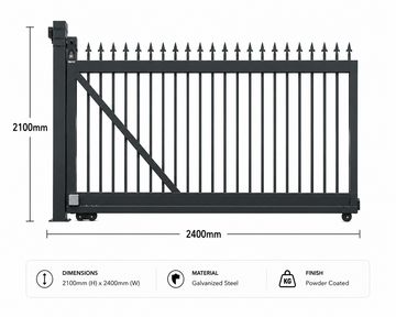 Industrial Spear Top Sliding Gate