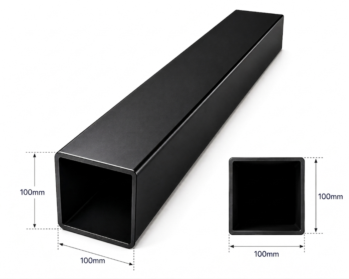 100mm x 100mm powder coated steel fence post